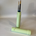 Hard brush tube for carrying your brushes when out and about - mint - medium size