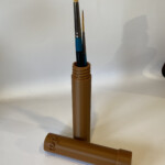 Hard brush tube - brown - medium size