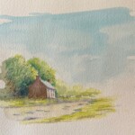 Watercolour pencil sketch - original vignette for Watercolour Rescue book