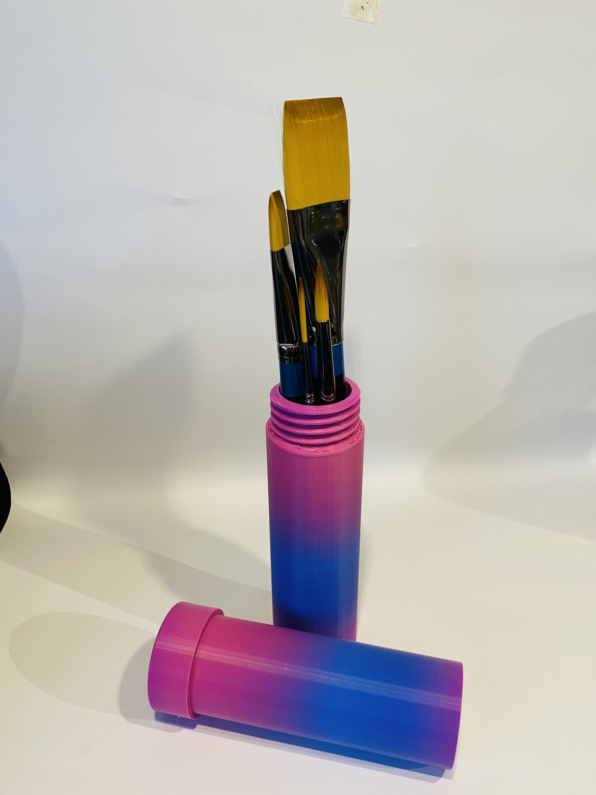 Extra-large brush tube - pink/blue