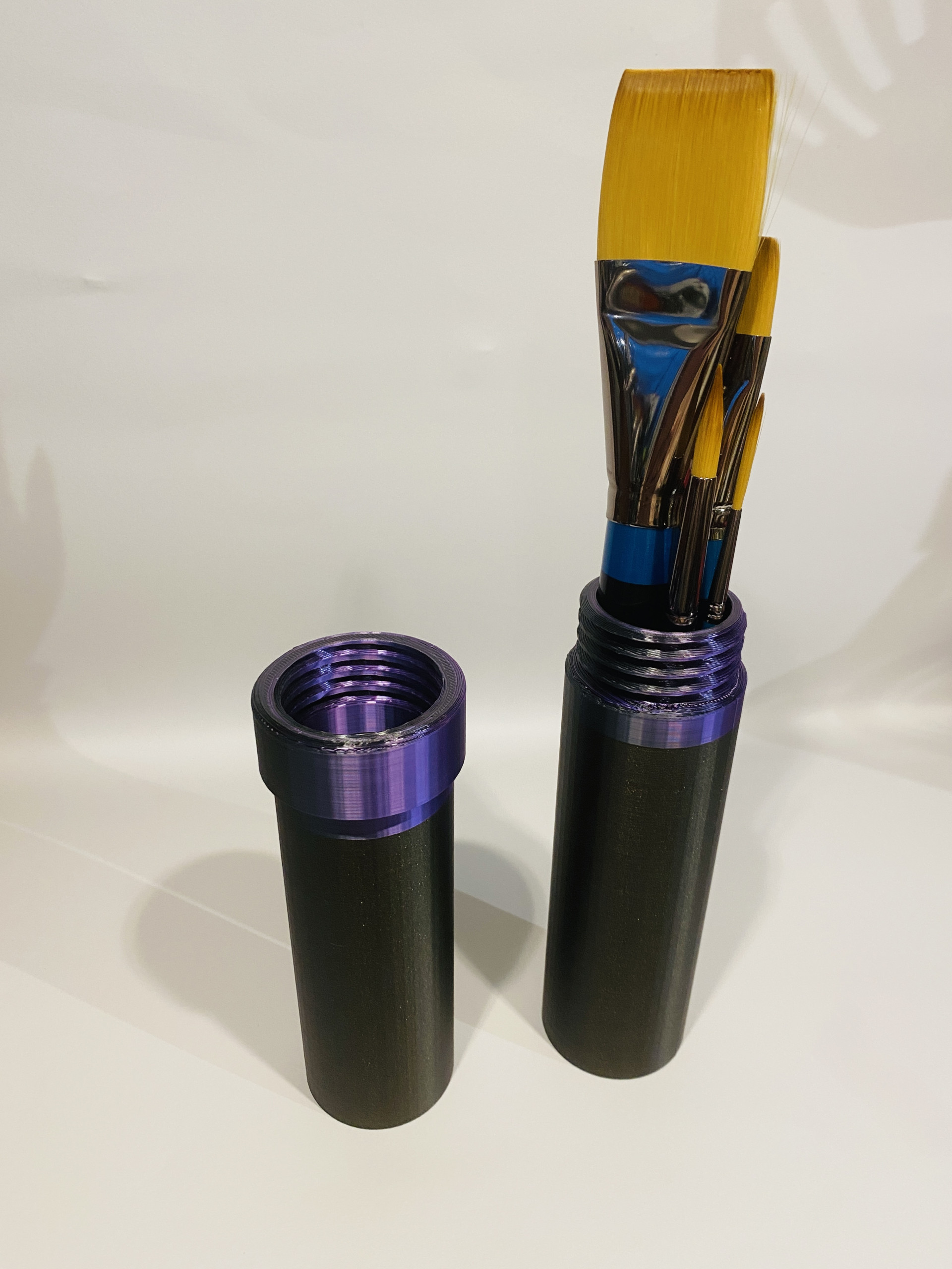Extra-large Brush Tube - Black with royal purple banding