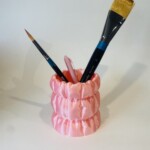 Brush/pen pot - puffy pink